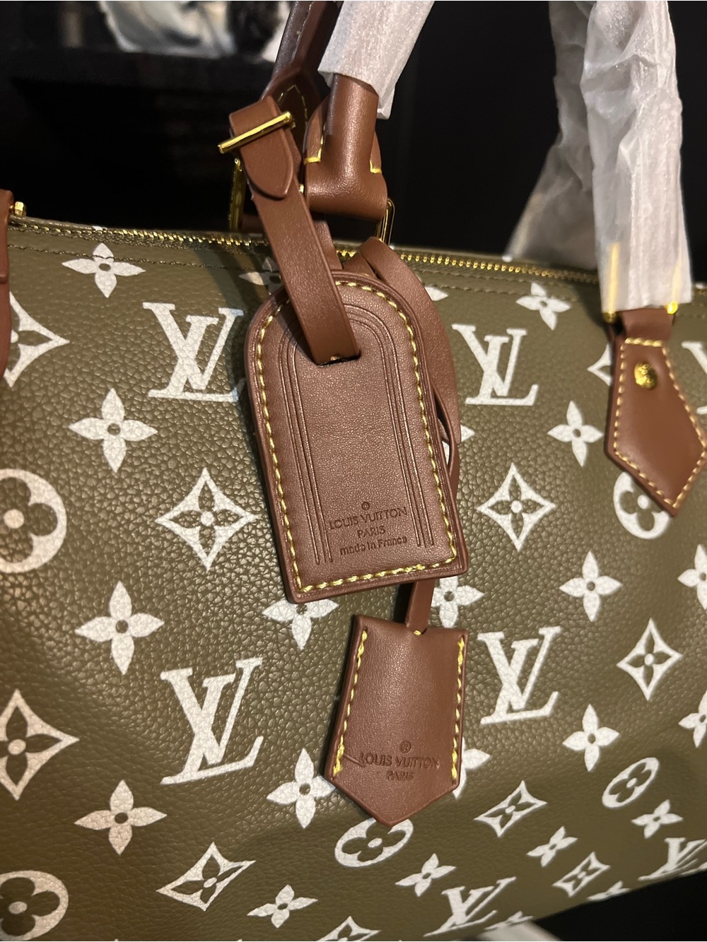 Elegant Fashion Green Monogram Satchel(30) with Pouch - NWOT - Picture 12 of 17